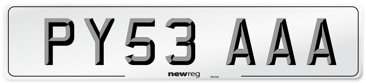 PY53 AAA Number Plate from New Reg